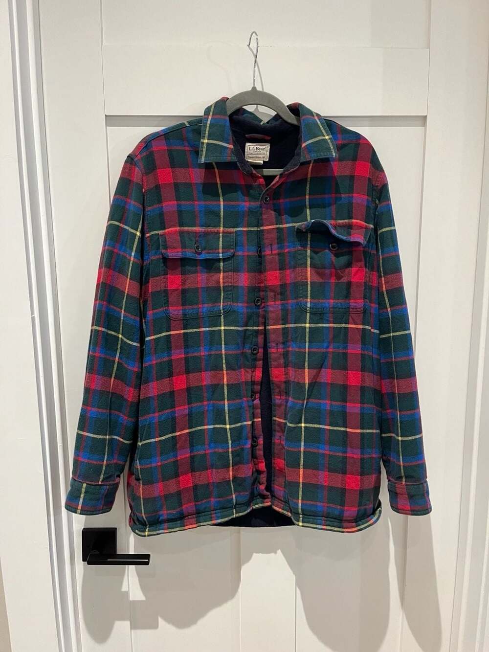 L.L.Bean Men's Fleece-Lined Flannel Shirt, Plaid, Size M-REG